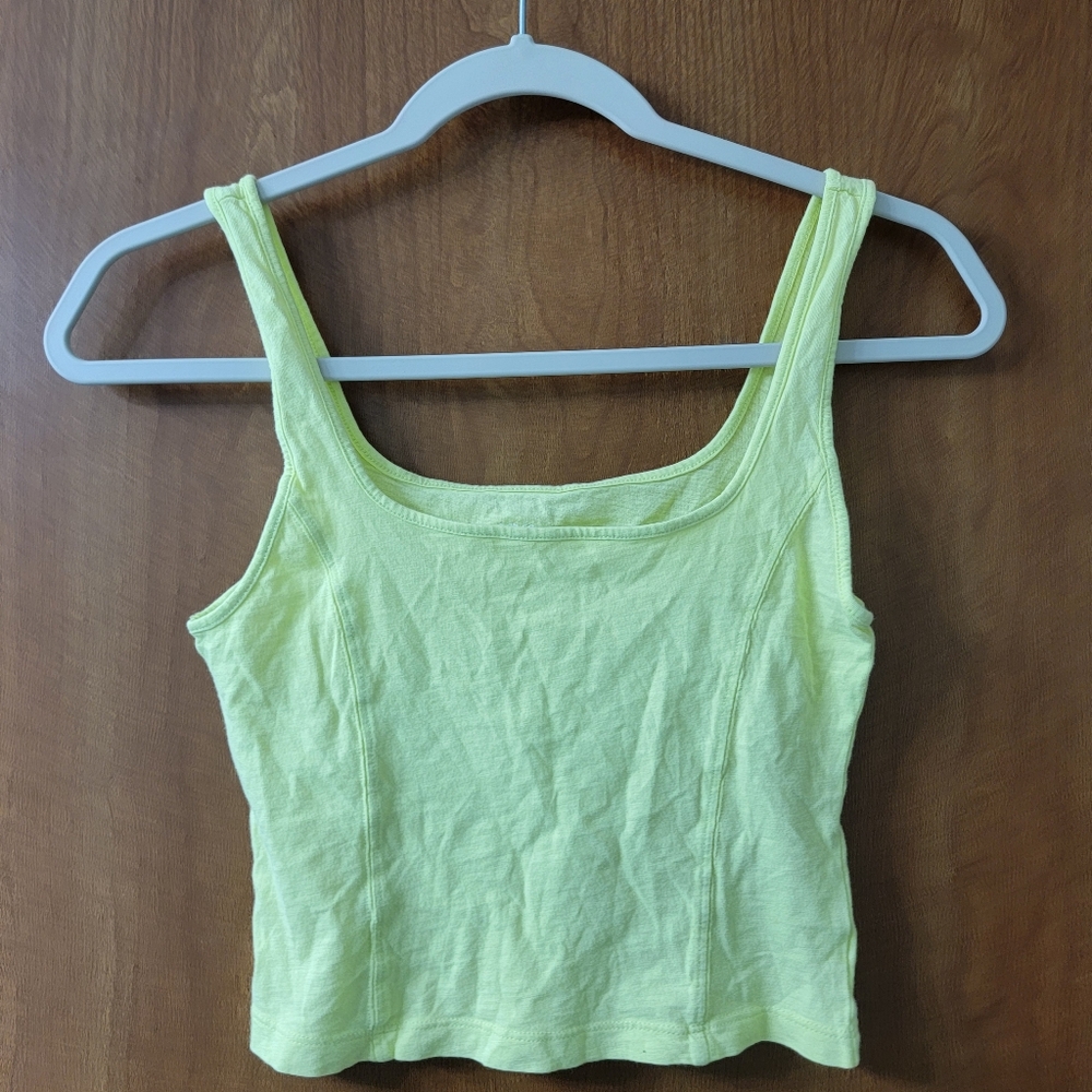 NWT Aerie Corset Cropped Tank Top Women's Vibrant Mint Size Small - Picture 3 of 4